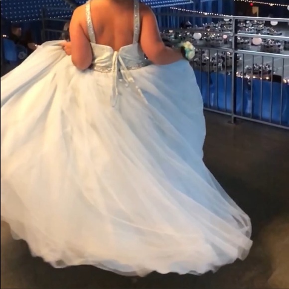 Cinderella Baby Blue or Light Blue with Lace Ball Gown - Picture 3 of 9